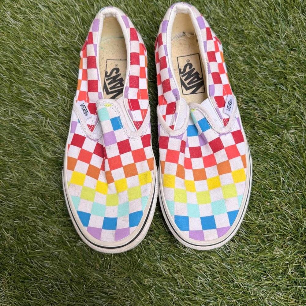 Vans rainbow checkerboard sneakers